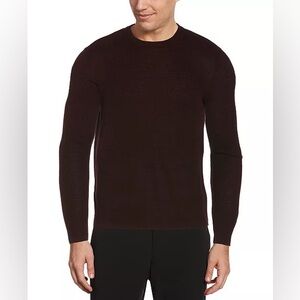 Perry Ellis Deep Maroon Knit Sweater Top Size Large